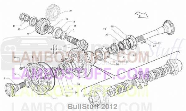 2012 Lamborghini GALLARDO LP 560-4 COUPE EUROPE REAR DIFFERENTIAL (301.21.00)